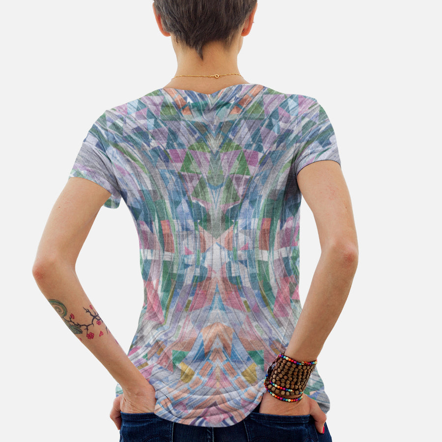 Abstract Sefed Womens V-Neck Tee